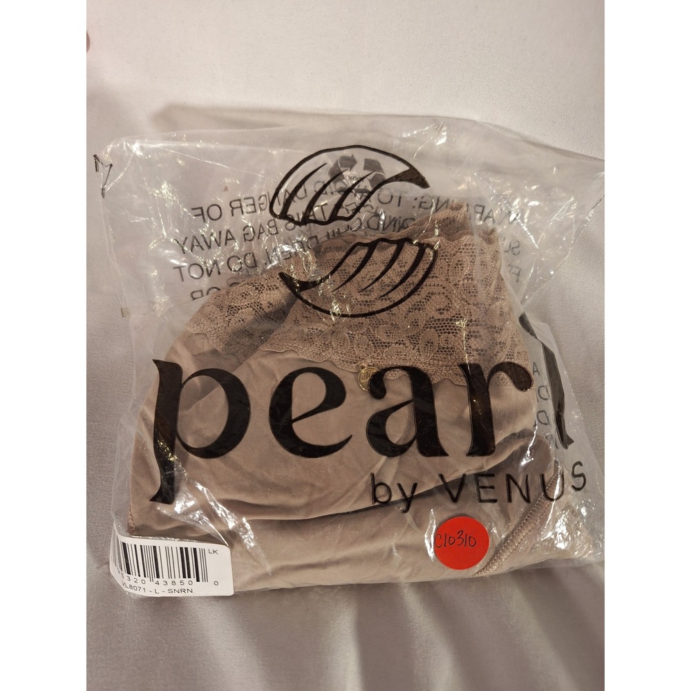 Pearl by Venus Womens‎ Lace Waist Bikini Panties Tan 3 Pack Size Large
